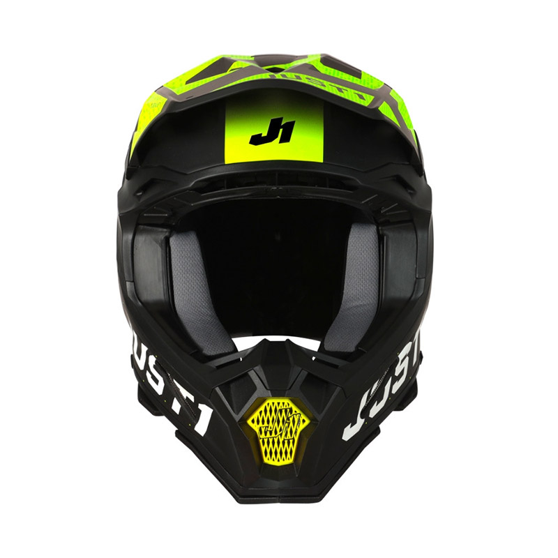 Casco da cross J18 Vertigo Rosso/Grigio/Giallo